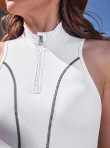 Women's Minimalist & Fashion Sports Bra, For Casual Daily Wear - White - View 2