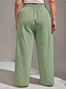 SHEIN VCAY Plus Size Casual Versatile Solid Color Loose Pants