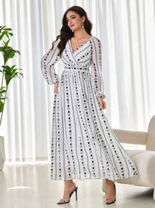 Modelyn Conservative Style Heavy Embroidery Long Dress For Women - White - View 5