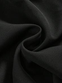 ROMWE J-Fashion 大码金属纽扣装饰优雅春假连体裤 - 黑色 - 查看 3