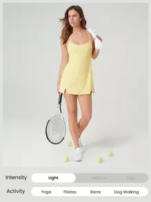 GLOWMODE FeatherFit™-Air Elevate A-Line Built-In Peekaboo Short Pocket Mini Slip Dress Low Impact Daily Summer Quick Dry Moisture Wicking