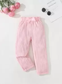 Young Girls Casual Solid Pink Color Leggings, Versatile For Outings And Comfortable Loungewear - Pink - View 1