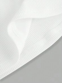 Tween Girl White Ribbed Fabric Simple & Comfortable Solid Color Tube Top Bra