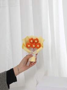 SHEIN Ramo de 5 flores/manojo, 10Cm*16Cm Ramos pequeños y creativos simulados, 7 colores disponibles, adecuados para regalos de cumpleaños, regalos festivos, regalos de fiesta, bodas, regalos para damas de honor, Día de San Valentín - Multicolor - Ver 11