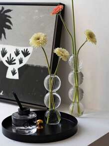 SHEIN 1 pièce Pot de fleurs en verre hydroponique, décoration intérieure transparente et à la mode