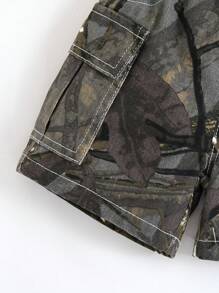 男童休闲直筒工装口袋迷彩短裤 - 彩色 - 查看 6