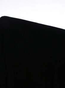 SHEIN EZwear Shorts informales de mujer talla grande de color negro con aplicación de malla ajustada