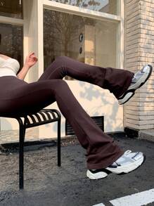 DAZY Leggings évasés amincissants à taille haute, solid, pour l'été