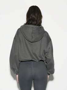 KIZN 灯笼袖拉链基本款连帽衫