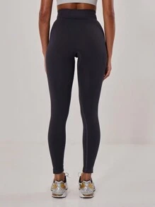 Musera Sport Ribbed High Waist Seamless Active-Wear Leggings Workout Clothes Running Gym Daily Gym Fitness Yoga Pilates Casual - Navy Blue - View 5