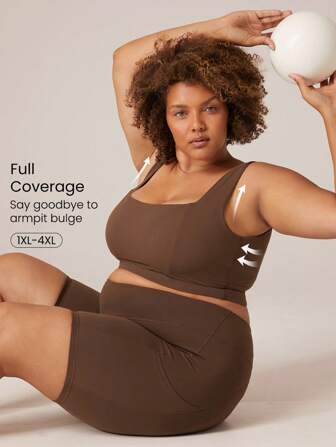 GLOWMODE Biustonosz sportowy FeatherFit™ Full Under Pats z kwadratowym dekoltem, do codziennej jogi o niskim wpływie, wyjmowane miseczki