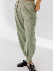 Aralina Mid Waist Relaxed Fit Classic Utility Pockets Cargo Pants