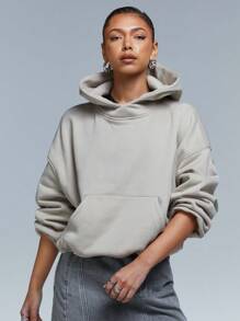 Athîral Sudadera casual minimalista de unicolor para mujer, para uso diario