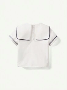 Cozy Pixies 2 Peças Conjunto de Top de Manga Curta e Shorts com Padrão de Cavalaria Marinho para Bebê Menino