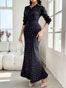 Modelyn 2 Pieces Set Women Simple Fashion Casual Long Sleeve Shirt And Skirt