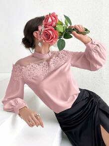 Modelyn 女士休闲时尚日常衬衫 - 粉色 - 查看 7