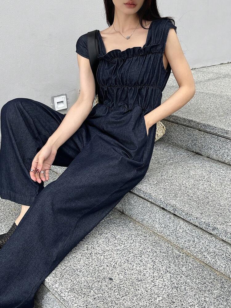 New Loose Casual Denim Jumpsuit For Women, Summer