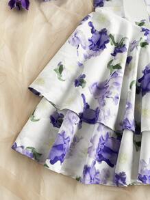 Soleia 浪漫花卉印花分层吊带连衣裙，适合度假或情人节 - 彩色 - 查看 5