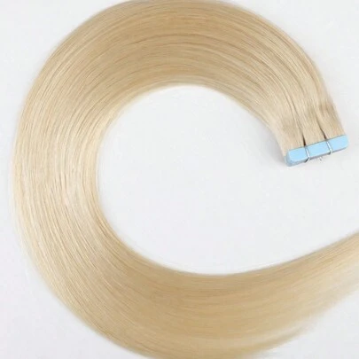 20pcs Straight Tape In 100% Human Hair Extension For Salon Silky Seamless Invisible 613# Bleichblond For Thin Hair Woman Natural Look Top Quality Beige Color Tape In Hair Tape Ins Hair Extensions Halloween Costumes