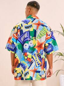 Manfinity VCAY Men's Casual Young Loose Short Sleeve Woven Shirt - Multicolor - View 2