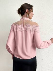 Modelyn 女士休闲时尚日常衬衫 - 粉色 - 查看 2