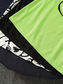 SHEIN Leap Crew 3pcs/Set Teenage Boys Casual Bear Print Short Sleeve T-Shirts - Green - View 6