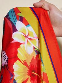 Slaydiva Váy ngắn không tay họa tiết lá cây rừng nhiệt đới cho nữ ngày lễ - Nhiều màu - Xem 8