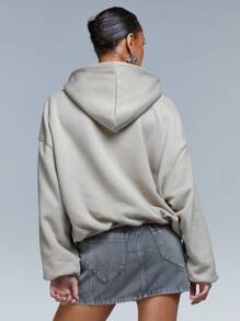 Athîral Sudadera casual minimalista de unicolor para mujer, para uso diario