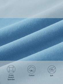 Cozy Pixies 2件套男婴撞色圆领T恤和短裤运动服 - 藍白色 - 查看 9