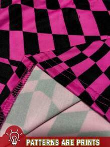 Attitoon 粉色撞色棋盘格印花女士休闲性感吊带背心，适合夏季 - 白色 - 查看 3