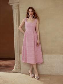 MOTF PREMIUM TWEED ZIPPER DRESS - Pink - View 6
