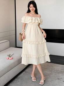 DAZY New Summer Women Sundress With Off Shoulder Design, Long Dress,Ruffle,Casual Women Dresses