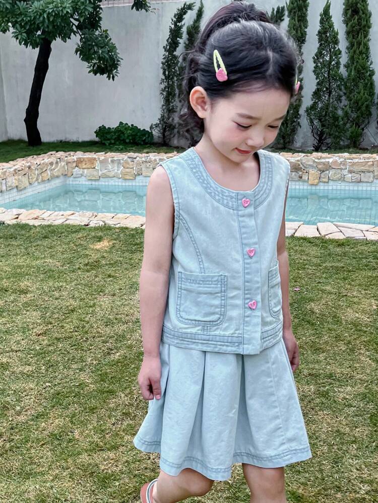 Young Girl' Denim Outfit,Girls Summer Outfits