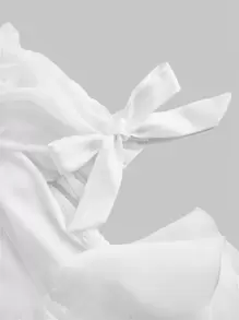 SHEIN MOD White Dreamy Romantic Elegant Multi-Layer Tulle Dress With Tiered Ruffle Trim And Bow Decor, Suitable For Date, Party, Holiday, Tea Party, Birthday,Valentine's Day,Summer Outfits For Women,Beach Outfits For Woman,Rave Outfits Festival,Vacation Outfits Woman,Festival Outfits For Women,Easter Outfits Women,Date Night Outfits Women