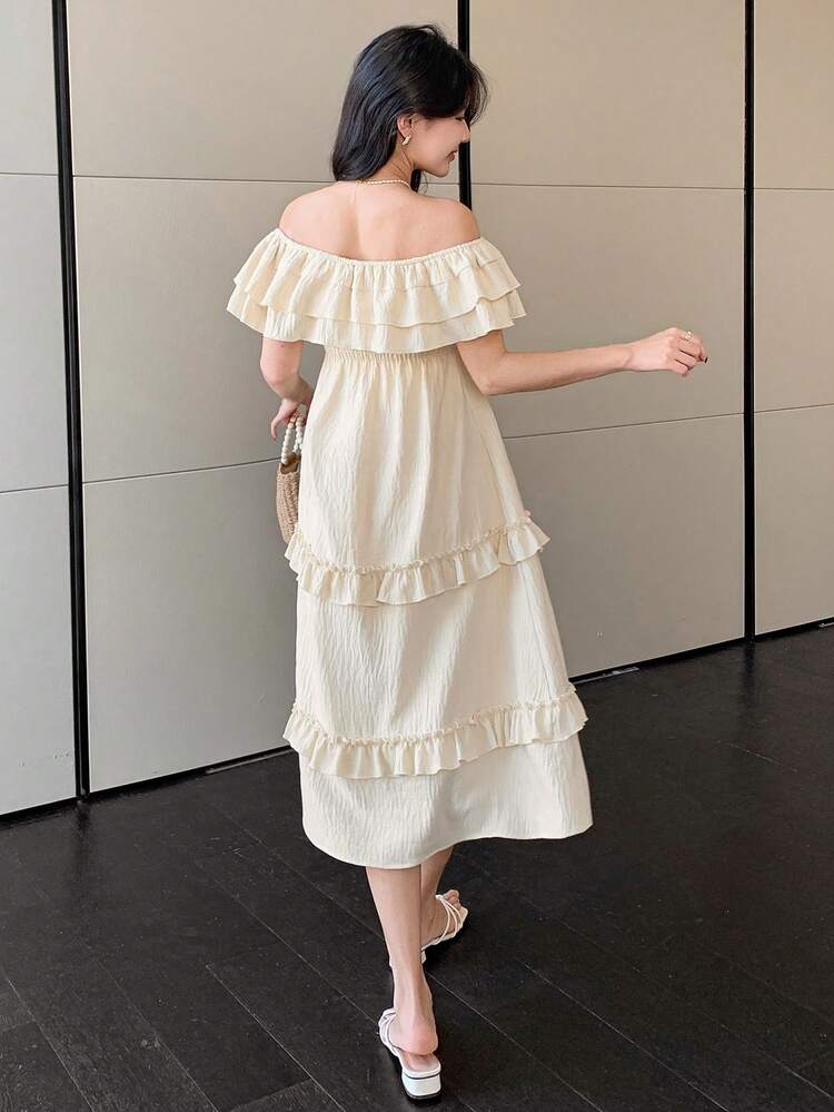 New Summer Women Sundress With Off Shoulder Design, Long Dress,Ruffle,Casual Women Dresses