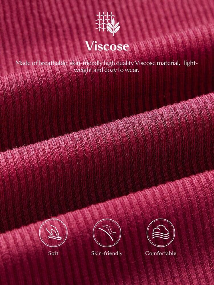 Vintage 90s Women's Metal Decor Asymmetric Neckline Hollow Out Design Brown-Red Knit Dress