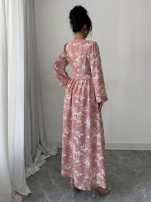 Modelyn 女士花卉印花灯笼袖连衣裙长款女装 - 彩色 - 查看 2