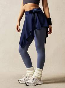 VARSITIE Leggings ceñidos con cordones minimalistas para mujeres, para el ocio y las vacaciones