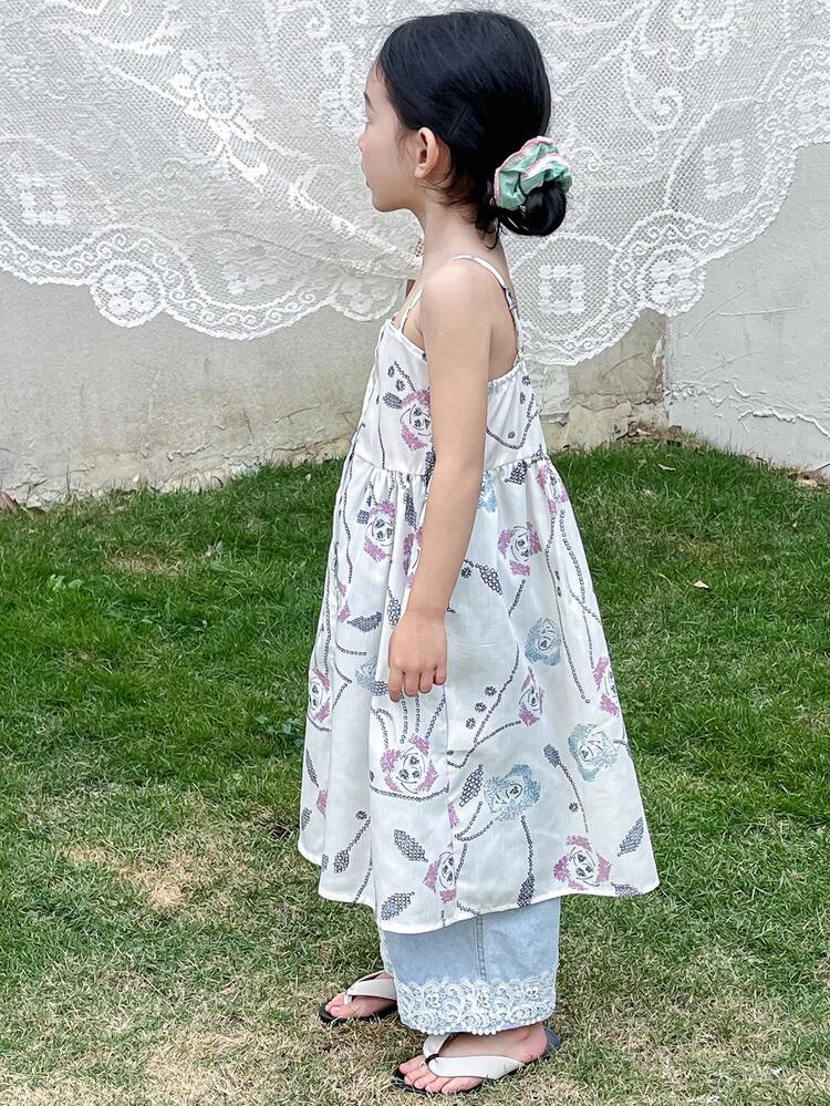Young Girl Fall Dress Floral Vacation