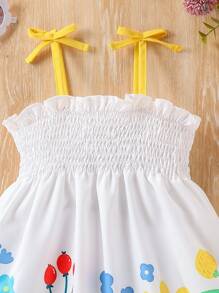 SHEIN 女宝宝简约时尚休闲日常夏装 - 黃色 - 查看 3