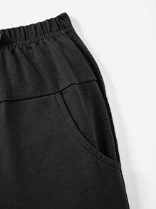 Cozy Pixies 2 Stücke/Set Baby Jungen/Mädchen Farbblock-Naht Rundhals Kurzarm-Top und Sport-Shorts