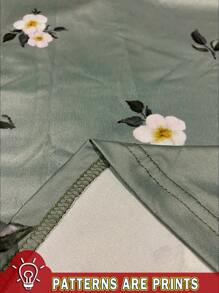 SHEIN LUNE 大码女式休闲简约全印花修身 T 恤 - 彩色 - 查看 3