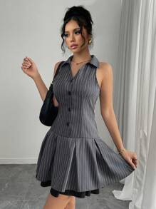 SHEIN Unity Women's Casual Simple Fashion Everyday Dress - Black - View 7