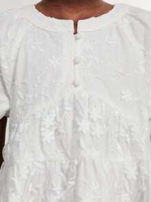 SHEIN Young Girls' Embroidered Ruffled Dresses - White - View 5