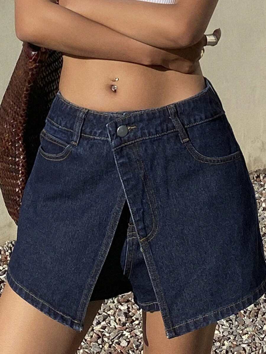DAZY Women Spring/Summer Loose Desgn Denim Shorts Jorts - Blue - View 1