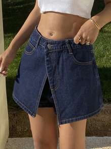 DAZY Shorts vaqueros sueltos de diseño para mujer, para primavera/verano - Azul - Ver 7
