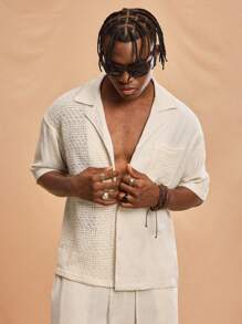 Forever 21 Men Solid Shirt, Boho , Vacation , Plain - Apricot - View 6