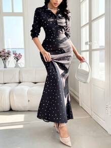 Modelyn 2 Pieces Set Women Simple Fashion Casual Long Sleeve Shirt And Skirt