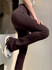 DAZY Leggings évasés amincissants à taille haute, solid, pour l'été