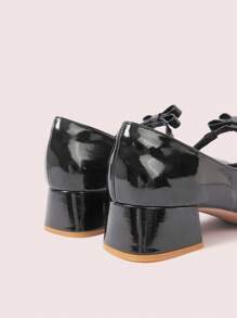 CUCCOO DOLLMOD Women's Mary Jane School Style High Heels - Black - View 4